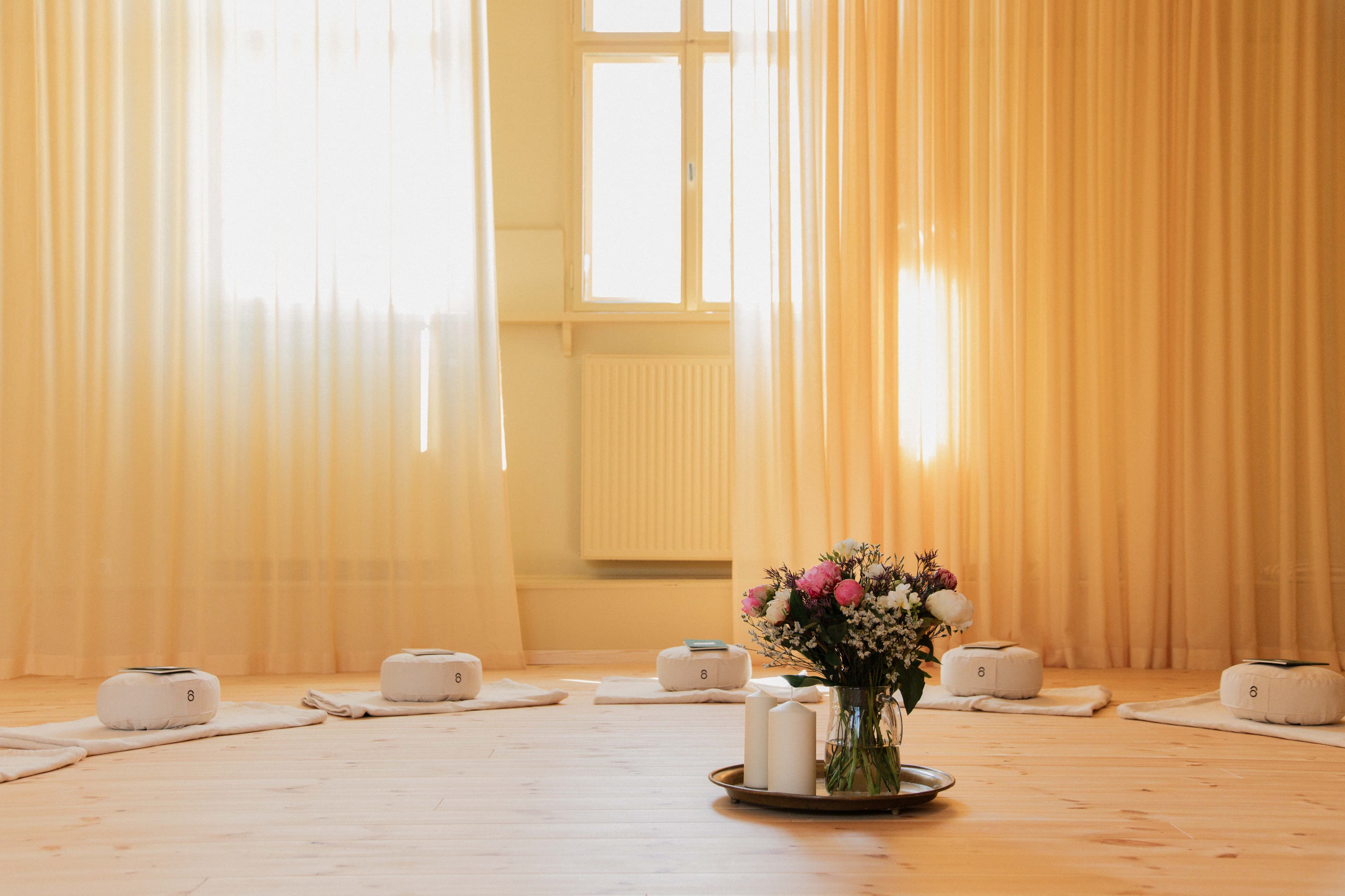 Yoga shala at HAVEN in golden light